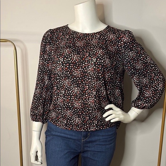 Apt. 9 Brown and White 3/4 Sleeve Blouse - Picture 1 of 6